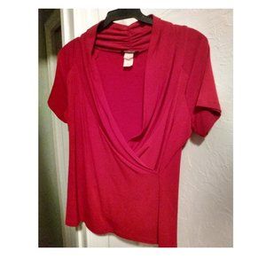 Short sleeve Red wrap top